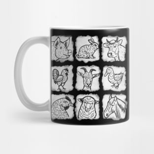 Farm animals w/b Mug